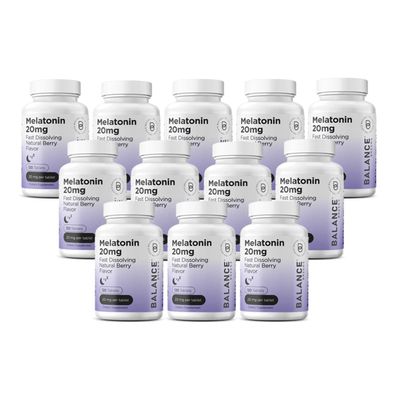 Balancebreens Melatonin 20mg Fast Dissolve Tablets - High Potency, Fast Acting, Natural Sleep Support - Sleep Aids for Adults - Non-Groggy, Drug-Free Formula - 120 Sleeping Pills