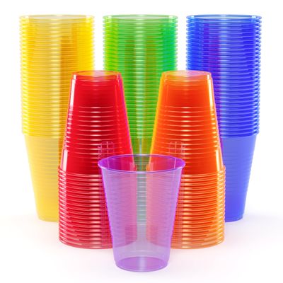 Exquisite Neon Cups 60 Pack 16 Oz | Colored Plastic Cups | Ideal For Blacklight Glow In The Dark Parties, Birthdays Or Any Event | Disposable, Food Safe