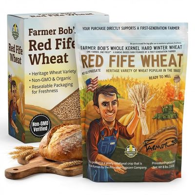 Red Fife Hard Red Winter Wheat Hard Red Wheat Berries Whole Wheat Berries Bulk Heirloom Non-Hybrid Non-GMO Heritage Family Farmed Mill at Home, 5lb re-closable bag wheatberry wheatberries