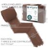 Allgala 6 Roll 2" x7yd Brown Color Handmade Rustic Fringe Frayed Chiffon Ribbon for Bridal Wedding Gift Packing, Flower Bouquet Arrangement Wrapping DIY Craft view 2