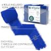 Allgala 6 Roll 2" x7yd Blue Color Handmade Rustic Fringe Frayed Chiffon Ribbon for Bridal Wedding Gift Packing, Flower Bouquet Arrangement Wrapping DIY Craft view 2