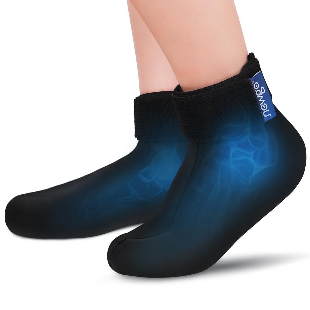 NEWGO Cold Therapy Ice Sock Ankle Ice Pack Wrap for Swelling, Foot Ice Pack Cooling Sock for Hot Feet, Foot Ankle Sprain Relief, Plantar Fasciitis, Achilles Tendonitis, Gout - 2 Pack