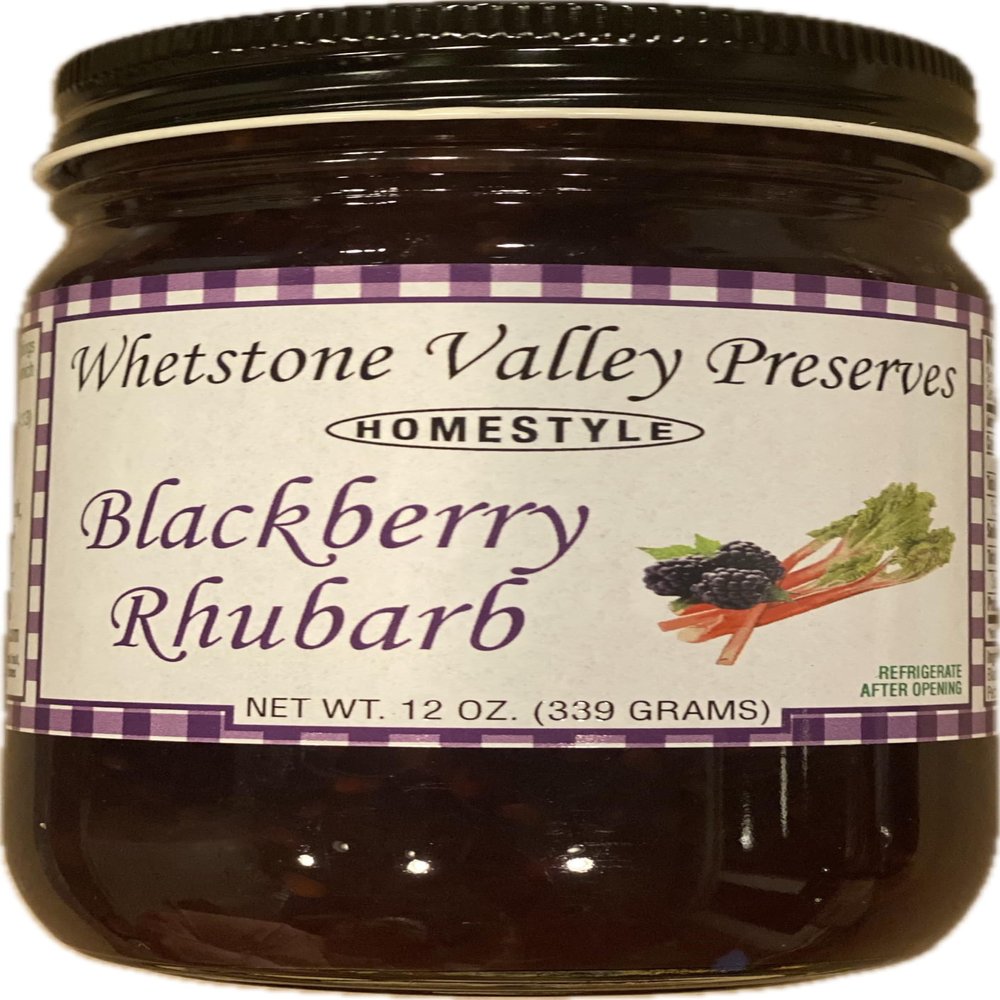 100% NATURAL South Dakota- Whetstone Valley Preserves Homestyle Spread (Hand Picked Fruit) (Blackberry Rhubarb)
