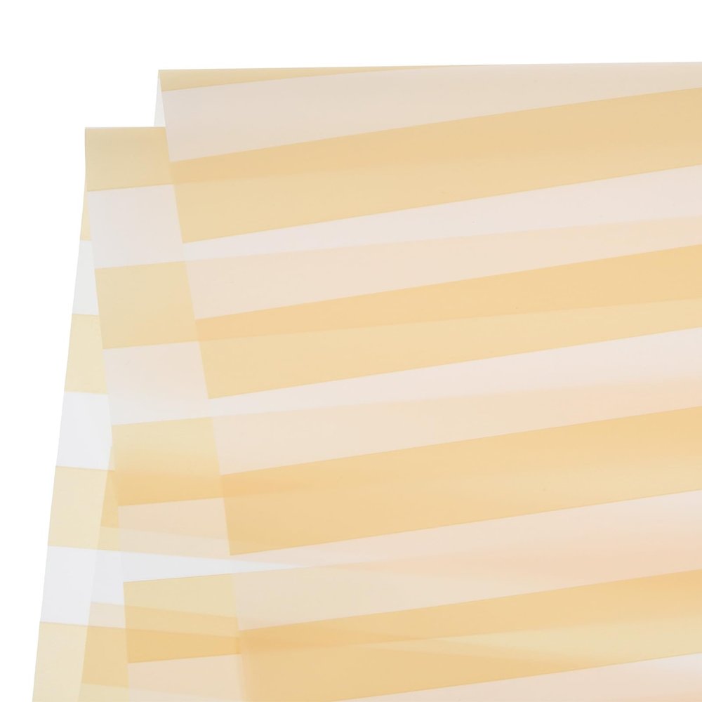 MECCANIXITY Flower Wrapping Paper Waterproof Bouquet Floral Paper Wide Striped Champagne 22.8 x 22.8 Inches 10 Pcs