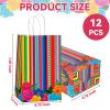 12pcs Mexican Fiesta Party Favor Bags Mexican Treat Bags Fifth De Mayo Candy Bag Floral Stripes Gift Goodie Bag for Flowers Birthday Party Taco Wedding Baby Shower Supplies Decorations 4.7*3.15*8inch view 2