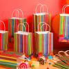 12pcs Mexican Fiesta Party Favor Bags Mexican Treat Bags Fifth De Mayo Candy Bag Floral Stripes Gift Goodie Bag for Flowers Birthday Party Taco Wedding Baby Shower Supplies Decorations 4.7*3.15*8inch view 4