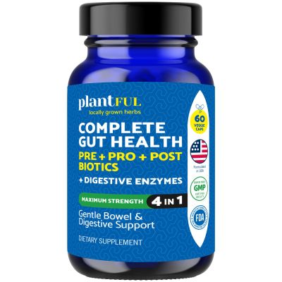 4-in-1 Pre Post Probiotics & Digestive Enzymes - Complete Gut Health & Digestive Support for Women & Men - Prebiotic Probiotic & Postbiotic Gas & Bloating Relief  60 Non GMO Capsules