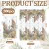 200 Pcs Boho Leaves Decorative Paper Napkins Floral Guest Hand Towels Tan Leaf with Floral Paper Napkins for Bathroom 2 Ply Disposable Hand Towels for Spring Baby Shower Holiday Party Supplies view 2