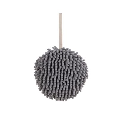 ROBAUN Soft Thickened Chenille Fabrics Bathroom Accessories Kitchen Hanging Quick-Drying Cleaning Cloths New Quick-Dry Spherical Towels (Color : Gray)