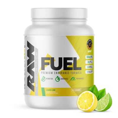 RAW Fuel, Premium Endurance Supplement Powder, Lemon Lime (60 Servings) - Peak Performance, Hydration & Stamina During Workouts, Training or Competition - 24g of Carbohydrates & 300mg of Sodium