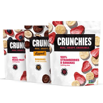 Crunchies Freeze-Dried Fruits, 100% All Natural Crispy Fruit, Non GMO and Kosher, Resealable Freeze Dried Fruit Snack Packs, Pack of 6 (Banana Lovers Variety Pack)