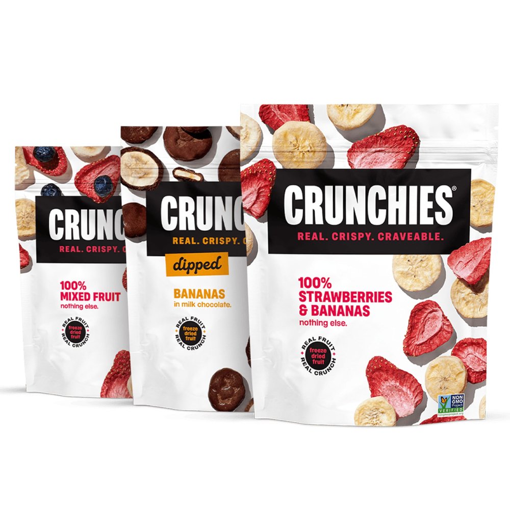 Crunchies Freeze-Dried Fruits, 100% All Natural Crispy Fruit, Non GMO and Kosher, Resealable Freeze Dried Fruit Snack Packs, Pack of 6 (Banana Lovers Variety Pack)