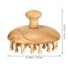 NOLITOY Wooden Scalp Massager, Head Acupoint Massage Anti-Static Round Wide Tooth Brush Guasha Tool Shampoo Scrubber Brush for Dandruff Removal view 4