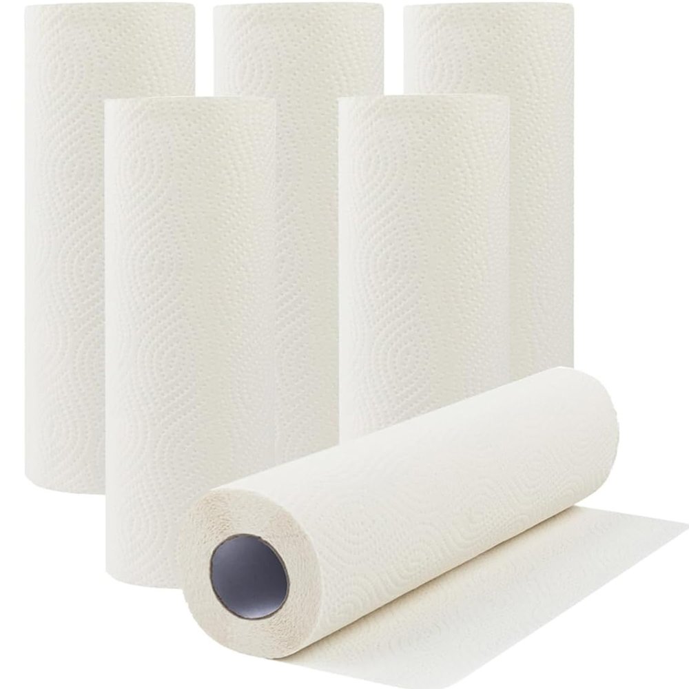 66 Sheets Super Absorbent Paper Towels (6 Rolls) - Versatile, Durable & Ultra-Strong for Multipurpose Cleaning, Perfect for Home, office & Party Occasions