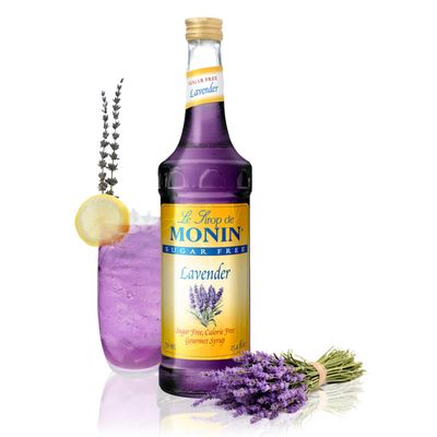 Monin - Sugar Free Lavender Syrup, Aromatic and Floral, Natural Flavors, Great for Cocktails, Lemonades, and Sodas, Non-GMO, Gluten-Free (Glass, 750 mL)