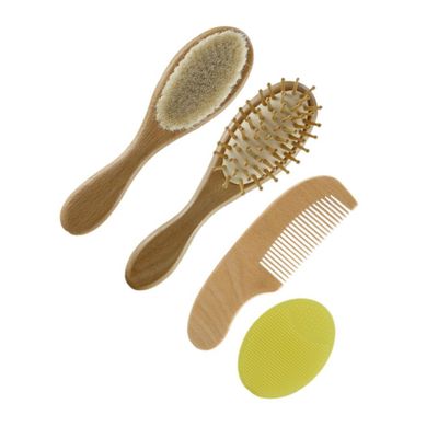 Ipetboom 4pcs Hair Brush Comb Natural Wooden Hair Comb for Boy Girl Bath Care Kit Safe Healthy