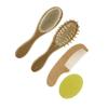 Ipetboom 4pcs Hair Brush Comb Natural Wooden Hair Comb for Boy Girl Bath Care Kit Safe Healthy view 1