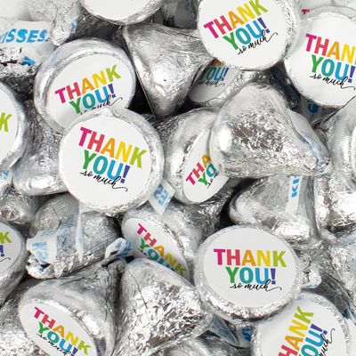 85 Pcs Thank You Candy Favors Milk Chocolate Kisses with Stickers - Colorful Thank You
