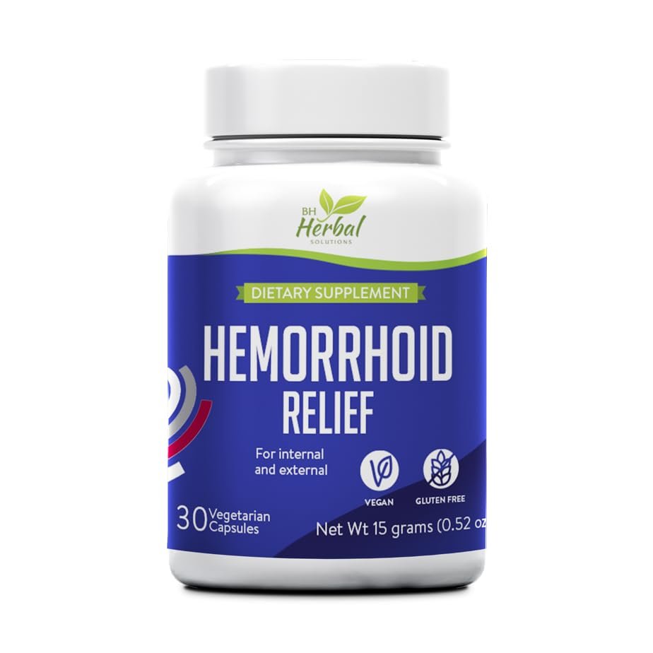 Hemorrhoid Relief - Fissure Relief - Relife from Itch, Burning, Swelling and Bleeding - Promotes Healthy Vein Walls and Rectal Comfort - Fast Acting - 100% Herbal and Natural