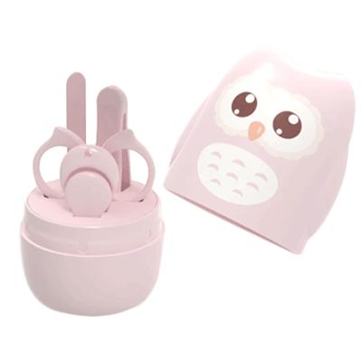 WEITOLNB Nail Clipper Kit 4 PCS Baby Manicure Set Safe Nail Care Tools Nail Clippers Newborn Nail Cutter Professional Manicure Kit for Newborns Home Use, Pink