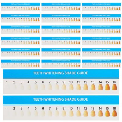 AUEAR, 20 Pack Teeth Shade Guide Whitening Chart Tooth Color Cards White