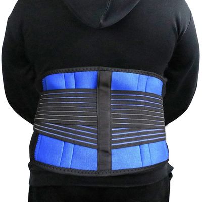 FALAWELEN S-6XL Elastic Lower Back Support Brace Plus Size Posture Corrector Women Men Lumbar Decompression Band Waist Back Pain Relief Spine Support Orthopedic Corset (Color : Blue, Size : Medium)