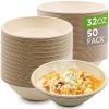 125 Pack 32 oz Disposable Bowls, Eco-Friendly Disposable Bagasse Bowl, Duty Biodegradable Bowls Made Of Sugarcane, Heavy Duty Compostable Bowls Party Serving Bowls for Salad, Dessert (125-Covered32oz) view 1