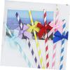 BIUDECO 30pcs Bow Cake Topper Paper Straws Creative Bowknot Birthday Decorations for Party Supplies view 3