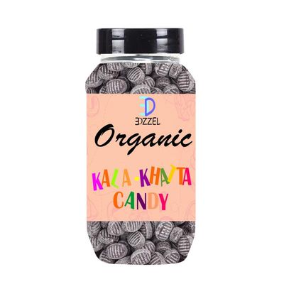 EDZZEL Organic Kala-Khatta Candy Traditional Premium Quality Hygienically Packed | Vegan | Gluten Free | NON-GMO | Indian Origin (200 Gram)