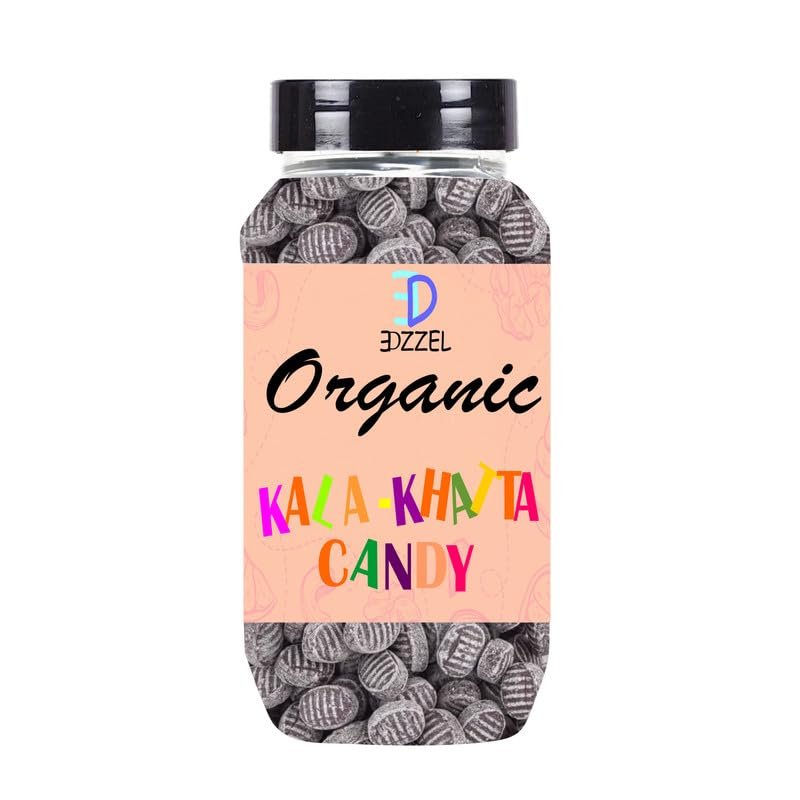 EDZZEL Organic Kala-Khatta Candy Traditional Premium Quality Hygienically Packed | Vegan | Gluten Free | NON-GMO | Indian Origin (200 Gram)