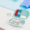 1Pack Travel Pill Organizer & 56 Medicine Name Stickers, 8 Compartments Portable Pill Case, Small Pill Box for Pocket Purse Portable Medicine Vitamin Container with Stickers (Blue with Stickers) view 2