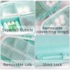 1Pack Travel Pill Organizer & 56 Medicine Name Stickers, 8 Compartments Portable Pill Case, Small Pill Box for Pocket Purse Portable Medicine Vitamin Container with Stickers (Blue with Stickers) view 4