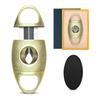 Demcigar Cigar Cutter V-Cut, Stainless Steel Cut Blade Carving Cigar Guillotine V Shape Cigar Cutter with Gift Box(Gold) view 1