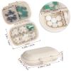 1Pack Travel Pill Organizer & 56 Medicine Name Stickers, 8 Compartments Portable Pill Case, Small Pill Box for Pocket Purse Portable Medicine Vitamin Container (Beige with Stickers) view 3