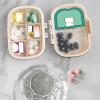 1Pack Travel Pill Organizer & 56 Medicine Name Stickers, 8 Compartments Portable Pill Case, Small Pill Box for Pocket Purse Portable Medicine Vitamin Container (Beige with Stickers) view 4