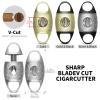 Demcigar Cigar Cutter V-Cut, Stainless Steel Cut Blade Carving Cigar Guillotine V Shape Cigar Cutter with Gift Box(Silver) view 2