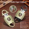 Demcigar Cigar Cutter V-Cut, Stainless Steel Cut Blade Carving Cigar Guillotine V Shape Cigar Cutter with Gift Box(Silver) view 4