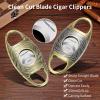 Demcigar Cigar Cutter Guillotine, Stainless Steel Double Sharp Cut Blade Cigar Clipper in Gift Box(Gold) view 2