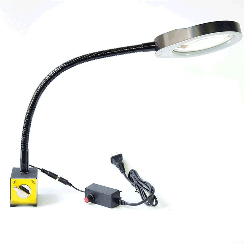 Industrial Magnifying Glass with Magnetic Base for Electronic Inspection Repair Work Light