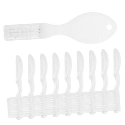 10pcs Oral Cleaning Brush Toothbrush Small Toothbrush Prison Manual Prison Teeth Brush Thumbprint Handle Portable Nylon White Set Soft Travel