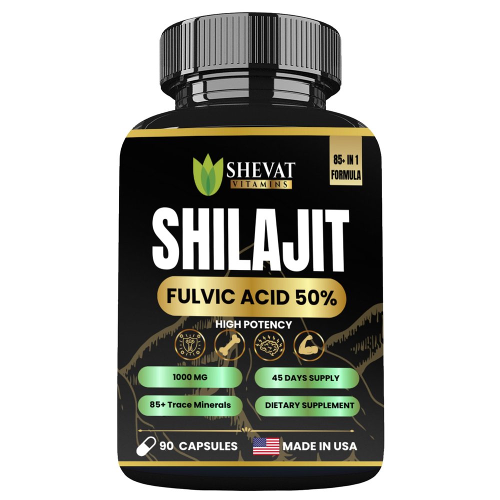 90 Shilajit Capsules for Men & Women 22000mg with 50% shilajit Fulvic acid organic Himalayan Natural Shilajit for Men Pure Shilajit Extract 85+Trace Mineral Supplements for Women Energy Boost-USA Made