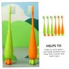Ipetboom 6pcs Boys and Girls Toothbrush Soft Bristles Cartoon Carrot and Radish Design Ergonomic Brush for Gentle Cleaning for Boy Oral Care view 2