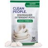 The Clean People Dishwasher Pods - Cuts Grease & Rinses Sparkling Clean - Residue-Free - Phosphate Free Dishwashing Pods - Lemon, 30 Pack view 1