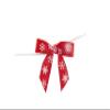 Bows - Snowflakes 5/8in Satin Twist Tie Bows - 2 Loops X 2-1/2in Span, 2 Tails X 1-3/4in X 5/8in Ribbon Width & 5in Twist Tie, Red/White, 5/8 Inch, 100 Pieces view 1