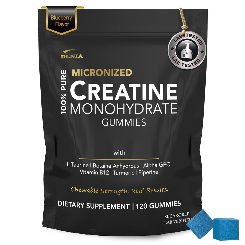 Creatine Monohydrate Gummies for Men & Women - Sugar Free & Vegan Advanced Formula W/L-Taurine + Vitamin B12 - for Muscle Strength, Muscles Builder, Recovery, Energy Boost, Pre-Workout Supplement