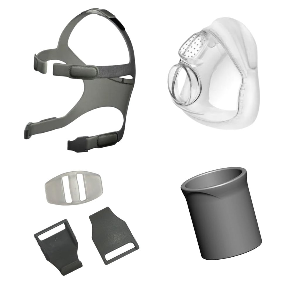 F & P Simplus Full Face Bundle, Medium/Large Headgear, Medium Cushion, Swivel and Headgear Clips