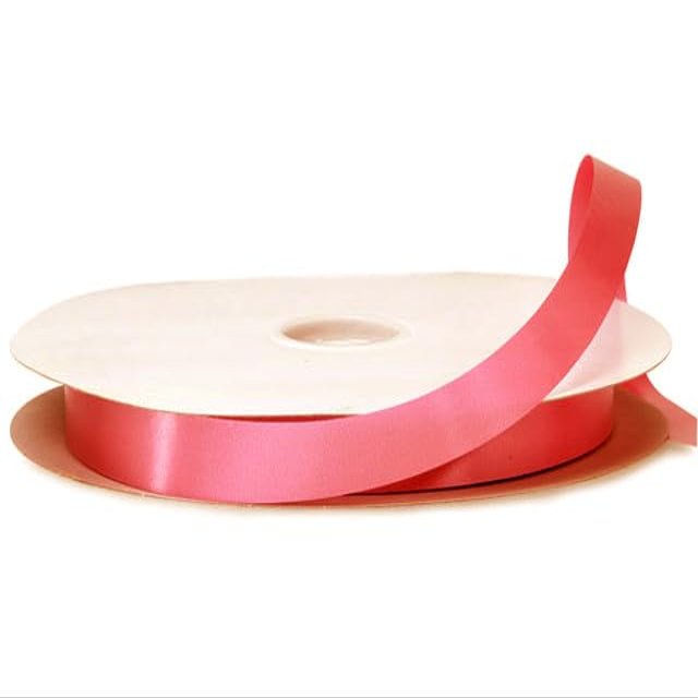 Lassos Boutique 5/8" x 100 Yard Single Faced Inch Satin Ribbon Art Sewing Party Favor Gift Christmas Birthday Ribbon (Coral)