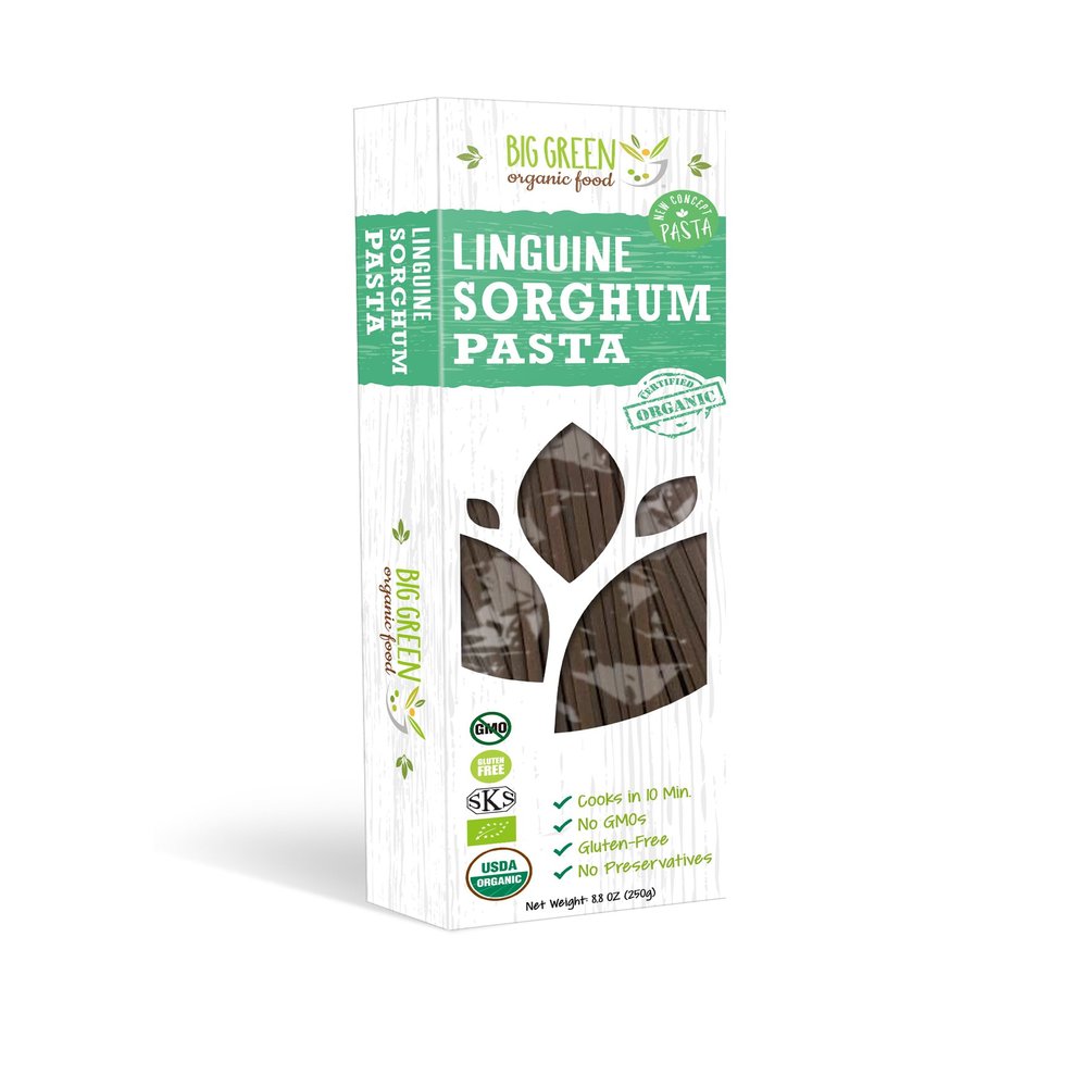 Big Green Organic Food- Organic Sorghum Linguine, Gluten-Free, Lectin-Free, Non-GMO, Vegan, Wheat and Rice Alternative, 8.8oz (3 Pack)