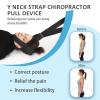 Y Neck Strap Chiropractor Pull Device,Neck Stretcher Strap,Neck Strap Cervical Traction Device for Neck Pain,Spine Chiropractic Decompression Tool with Comfort Handle and Chin Strap view 2