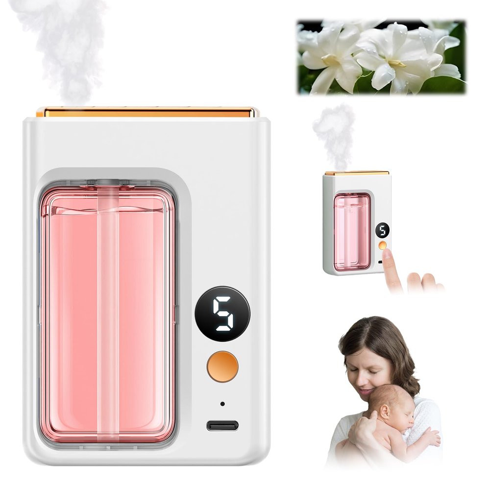 Automatic Aromatherapy Diffuser, Essential Oil Diffusers for Home, Digital Display Version of Aroma Diffuser, Replaceable Scent Diffusers for Home, Essential Oil Diffuser (Gardenia)
